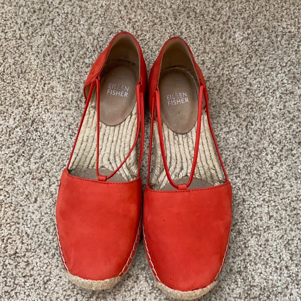 Eileen Fisher coral espadrilles